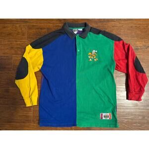 Vintage Miami Hurricanes Shirt Mens L In The Paint Color Block Polo LS NCAA